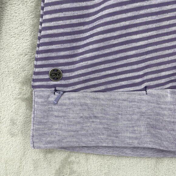 Outdoor Research Umbra Hoody Top Purple Stripe Wicking Thumb Holes - Picture 5 of 13